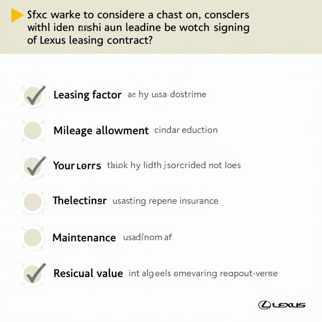 Lexus Leasing Vertrag Checkliste