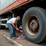 Wartung und Reinigung einer LKW Grube zur Gewährleistung der Sicherheit.