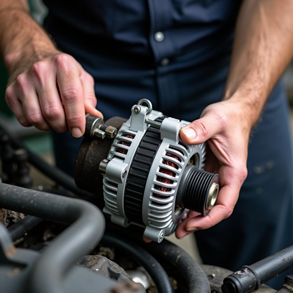 Reparatur einer LKW-Lichtmaschine