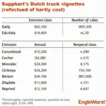 Übersicht der Mautkosten für LKW in den Niederlanden nach Emissionsklasse und Achsenanzahl.