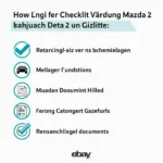 Checkliste für den Kauf eines gebrauchten Mazda 2 auf eBay Kleinanzeigen