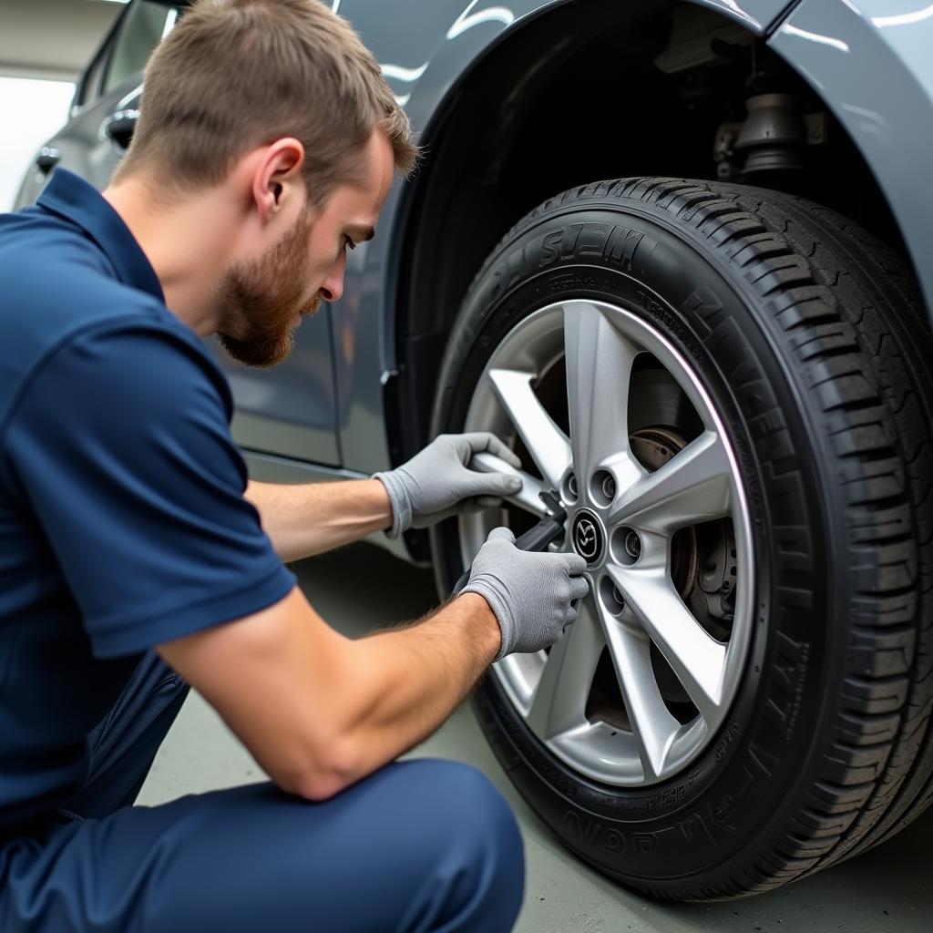 Reifenwechsel am Mazda 3 in der Werkstatt