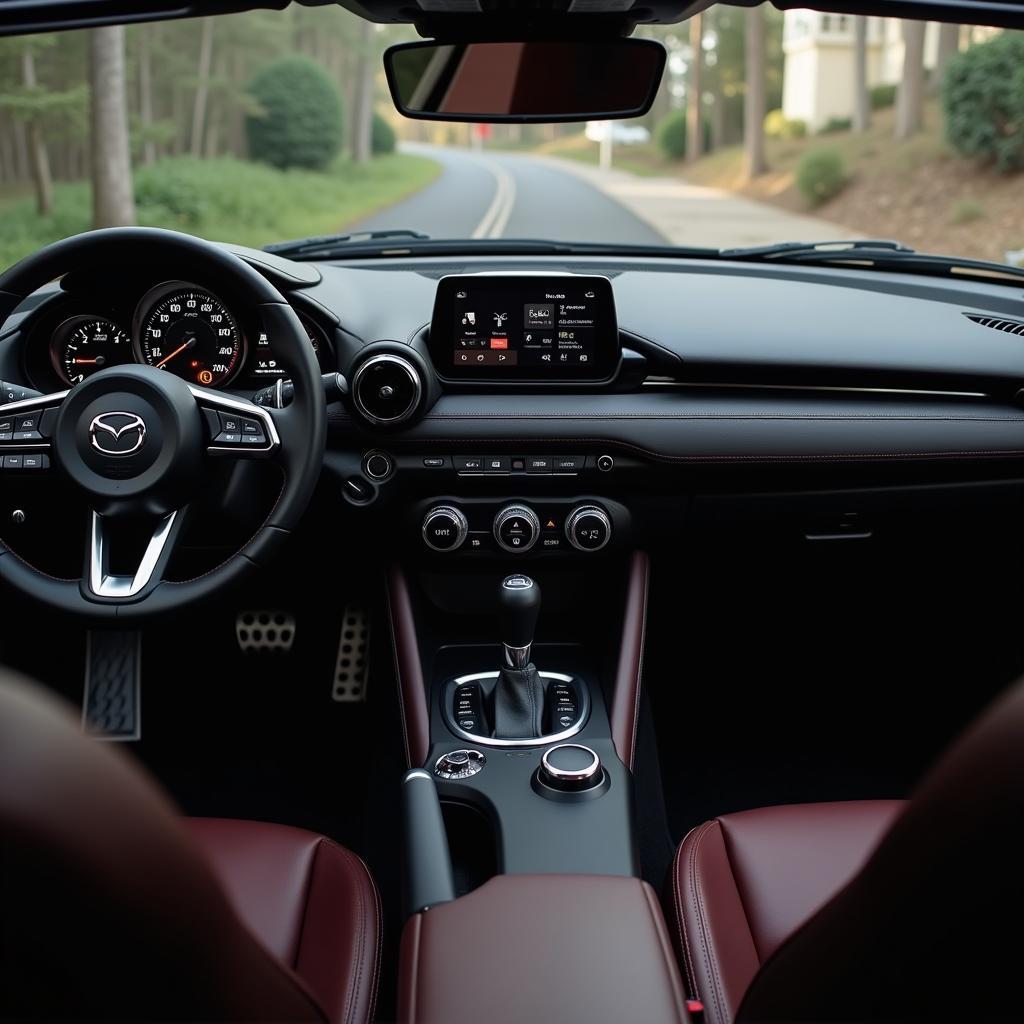 Modernes Interieur und Cockpit des Mazda MX5 2022