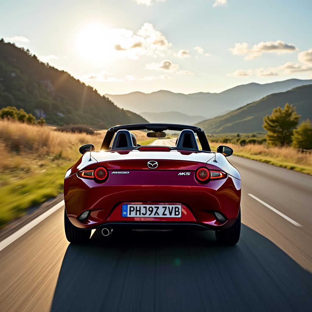 Capote abbassata, sole sul viso: libertà e avventura nella nuova Mazda MX-5.