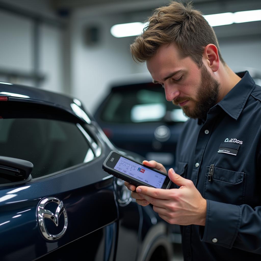 Moderne Mazda Diagnose in einer Augsburger Werkstatt