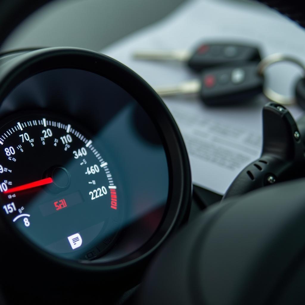 Mehrkilometer Leasing Kosten am Auto Tachometer