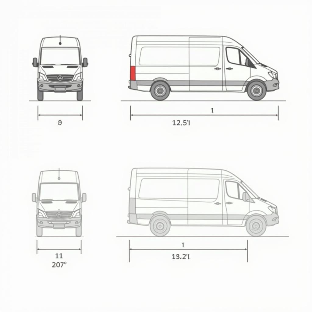 Abmessungen der verschiedenen Mercedes 316 Sprinter Varianten