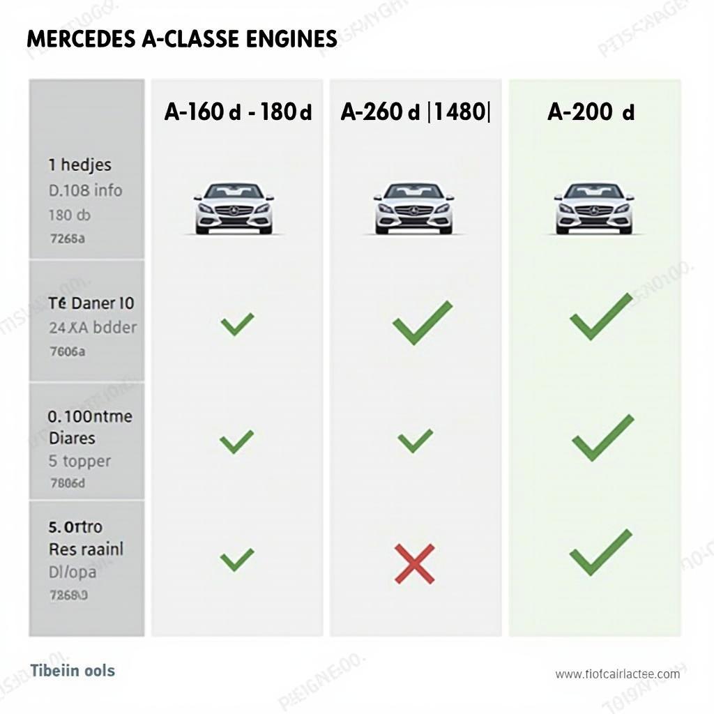 Vergleich der Leistungsdaten verschiedener Mercedes A-Klasse Diesel Motoren