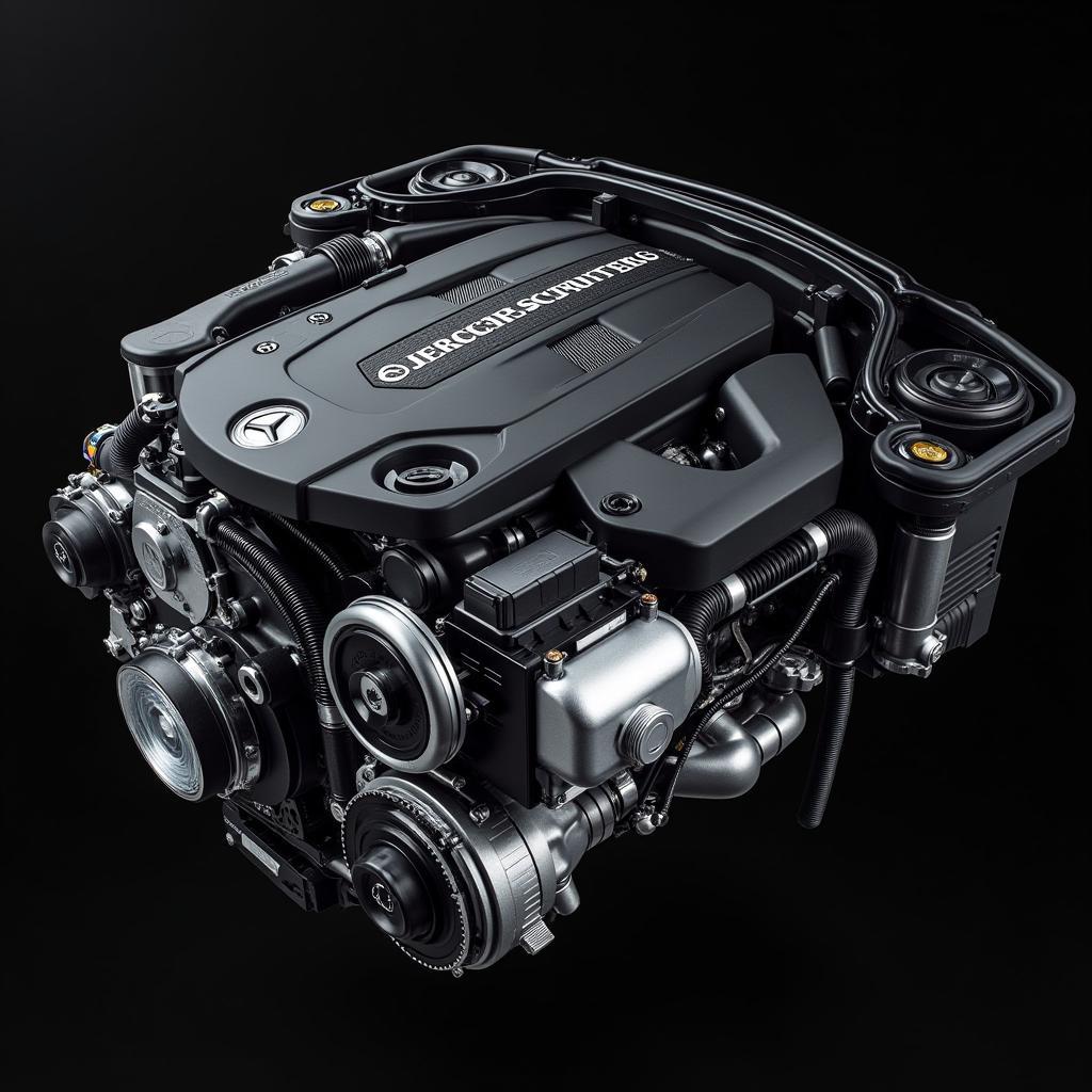 Kraftvoller Motor des Mercedes-AMG CLA45:  Detailansicht des 2.0-Liter-Turbomotors.