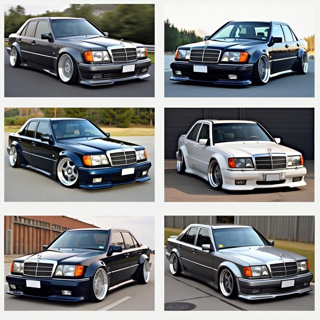 Verschiedene Bodykit-Optionen für den Mercedes Benz W124