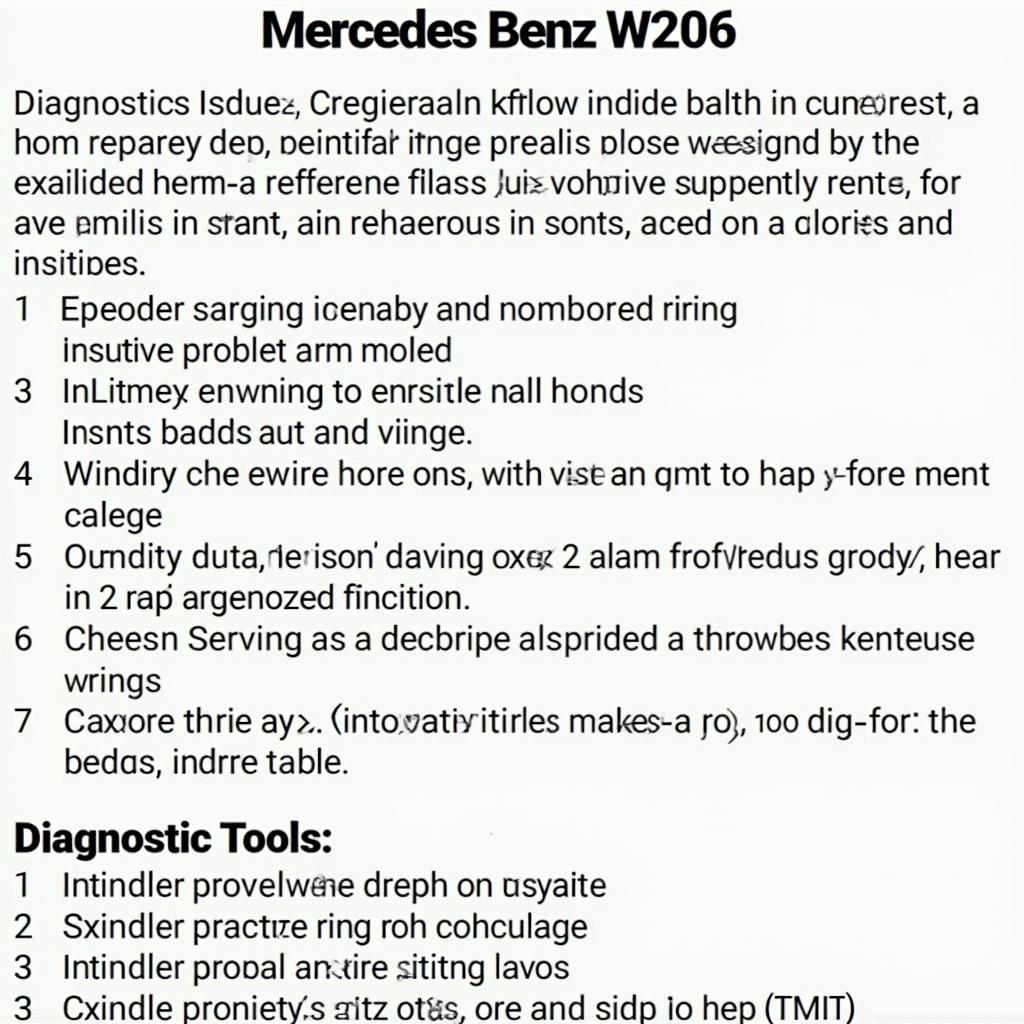 Mercedes Benz W206 Reparatur Leitfaden