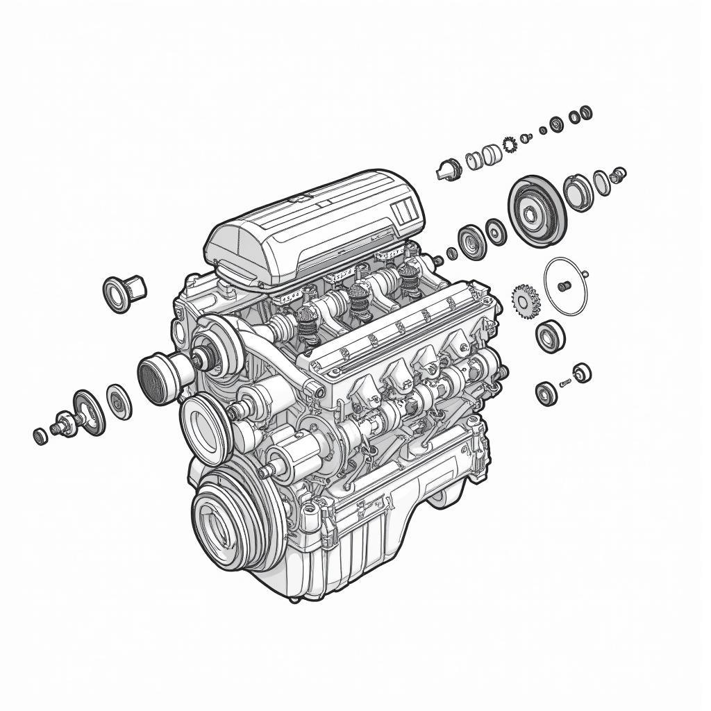 Mercedes Explosionszeichnung Motor