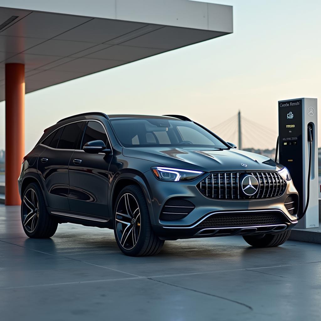 Mercedes GLE 2026 lädt an Ladestation