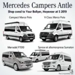 Verschiedene Mercedes-Wohnmobil-Modelle im Vergleich.