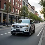 Mittelgroßer SUV im Stadtverkehr