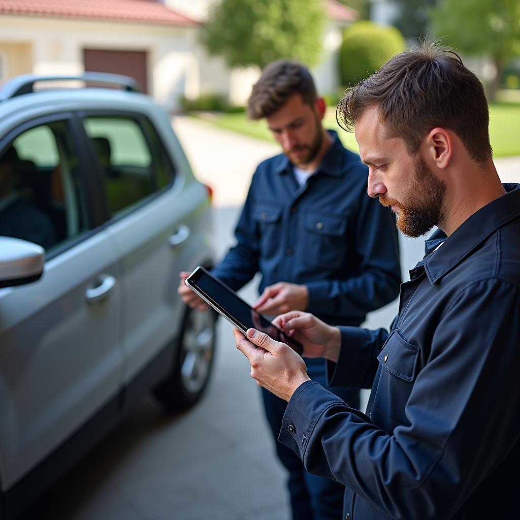 Mobile Auto Schätzung vor Ort