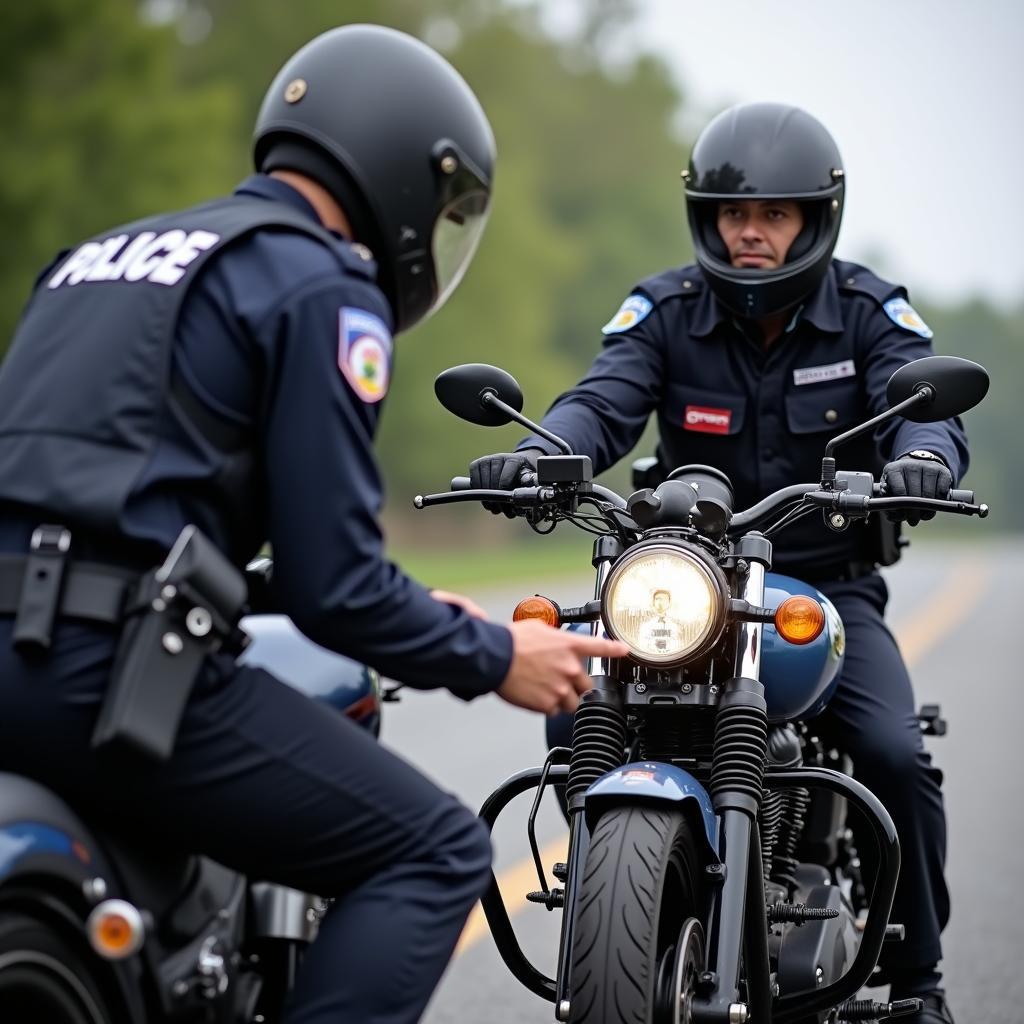 Motorradkennzeichenkontrolle und mögliches Bußgeld