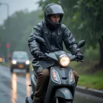 Motorroller-Regenschutz erhöht die Sicherheit bei Regen.