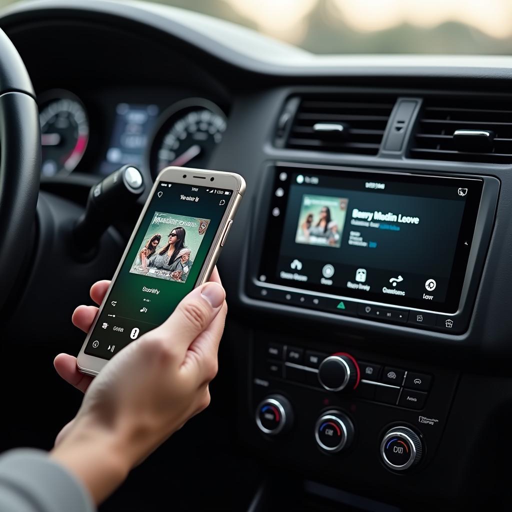 Musik Streaming App auf Auto Display