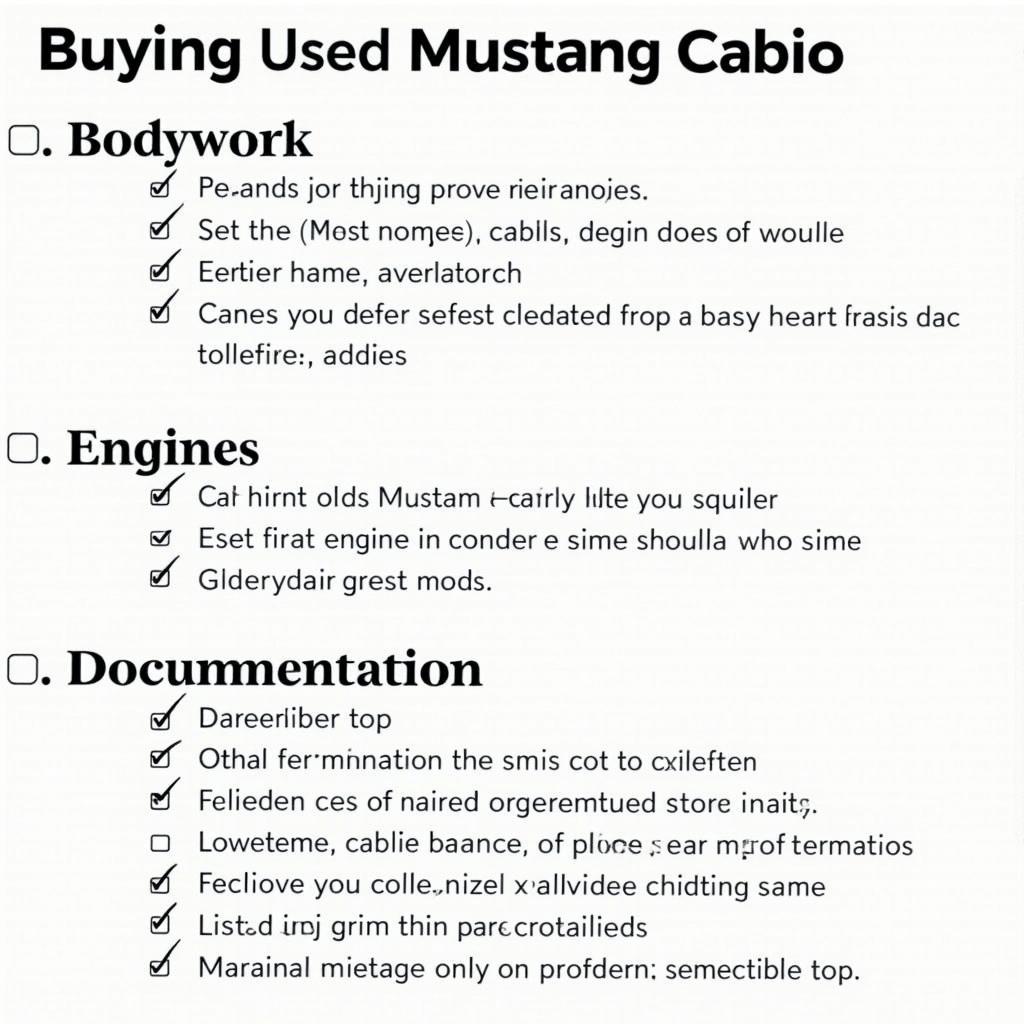 Checkliste für den Gebrauchtwagenkauf eines Mustang Cabrios