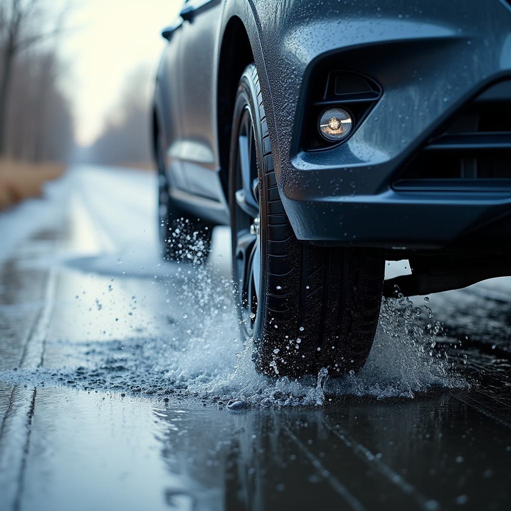 Nexen Reifen auf nasser Fahrbahn: Test der Aquaplaning-Eigenschaften