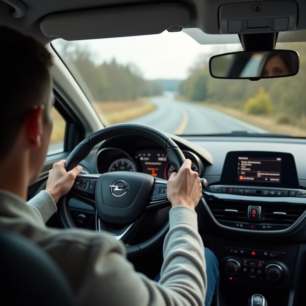 Probefahrt mit einem Opel Kleinwagen