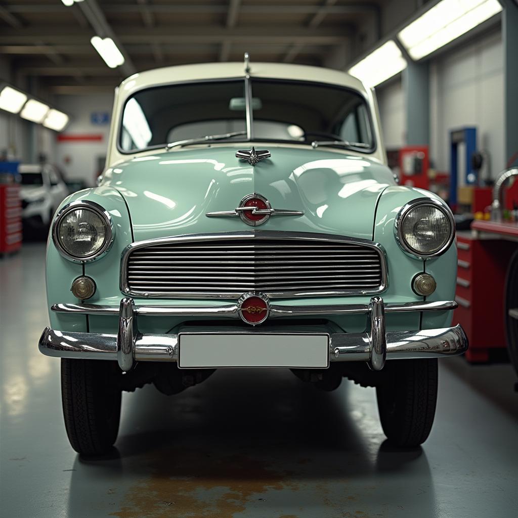 Wartung eines Opel Vogel in der Werkstatt.