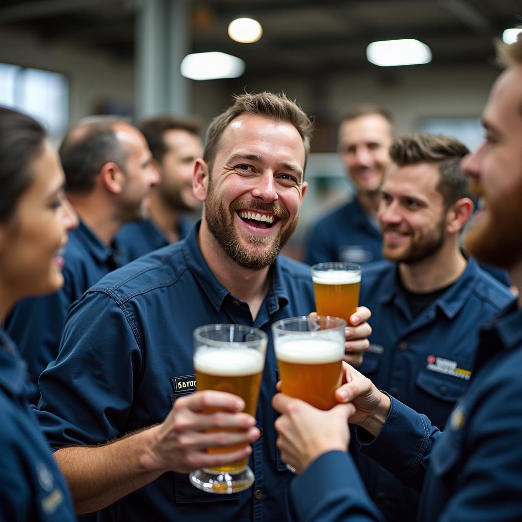 Osterschnaps Feierabend in der Werkstatt