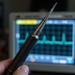 Oszilloskop-Tastkopf: Ein Werkzeug, das wie ein Fisch mit Antenne aussieht und zur Diagnose von Fahrzeug Elektronik verwendet wird.