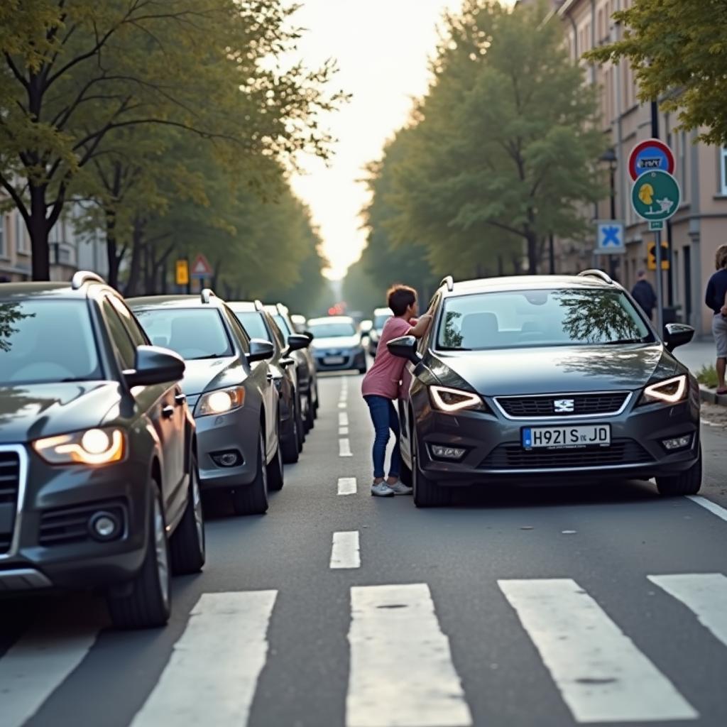 Gefährliches Parken am Zebrastreifen: Sichtbehinderung für Fußgänger und Autofahrer