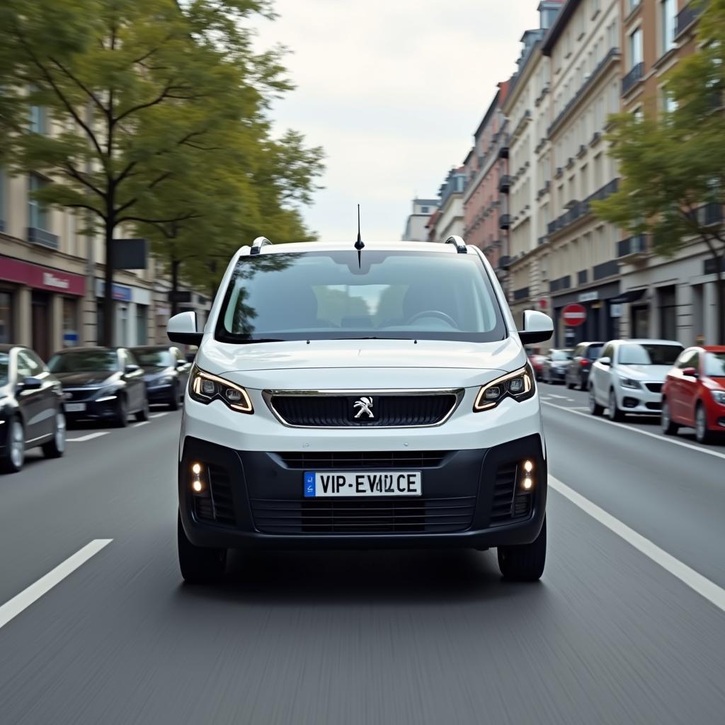 Peugeot e-Rifter im Stadtverkehr