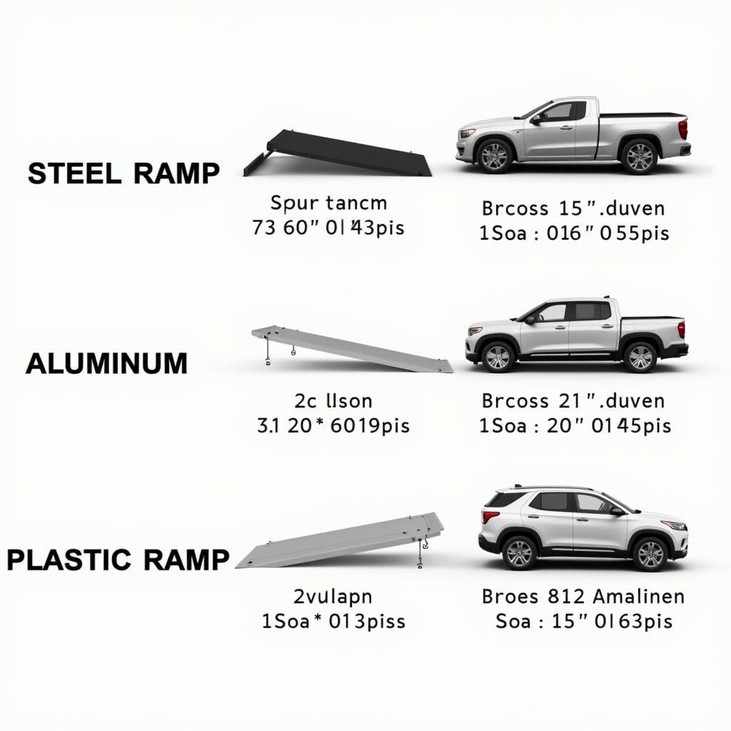 Vergleich verschiedener PKW Rampen Typen: Stahlrampe, Aluminiumrampe, Kunststofframpe.