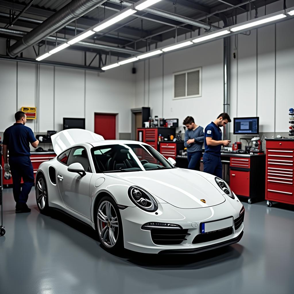 Porsche workshop in Dortmund