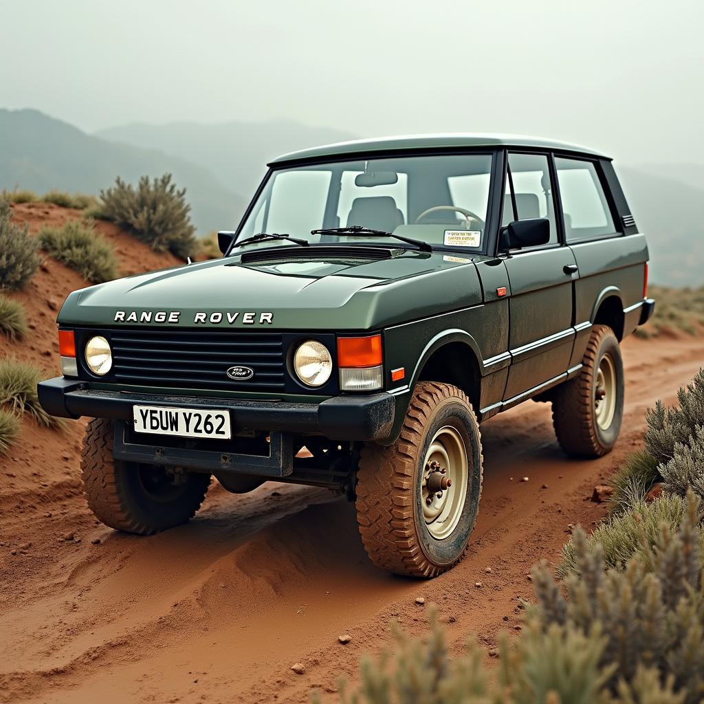 Der Range Rover 1980 meistert schwieriges Gelände