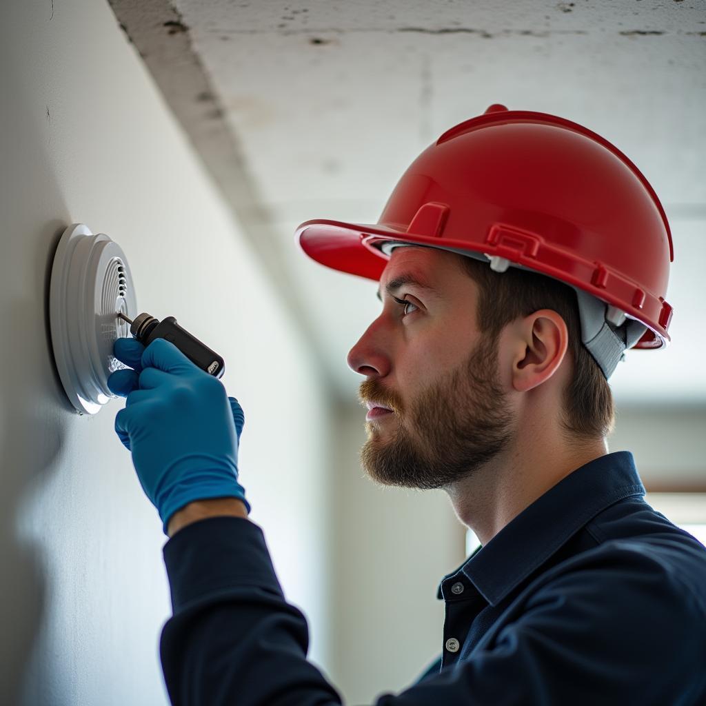 Smoke detector maintenance by a professional