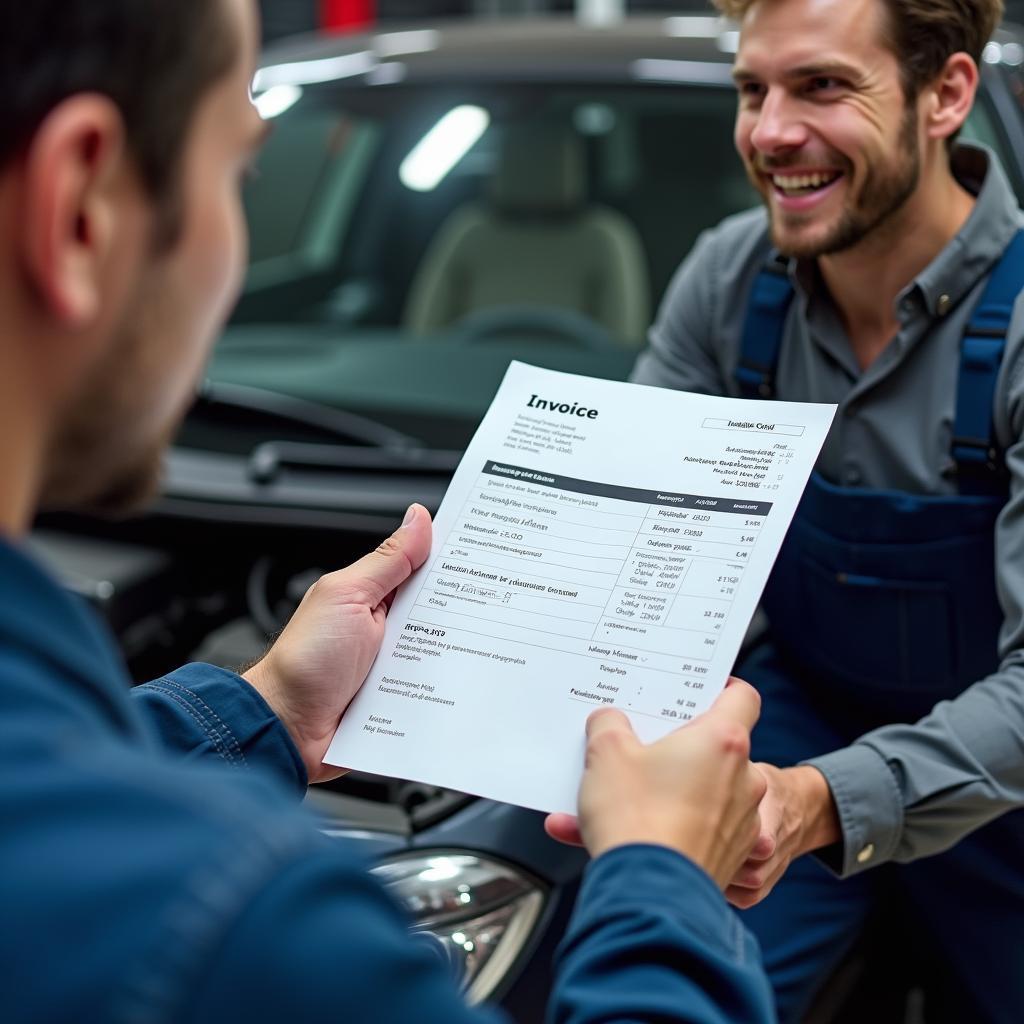 Rechnung auf Englisch im KFZ-Bereich