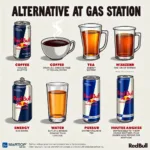 Alternative Getränke zu Red Bull an der Tankstelle