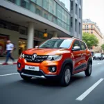 Renault Kwid im Stadtverkehr: Ein wendiger Kleinwagen für den urbanen Alltag.