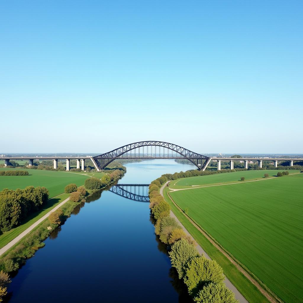 Panorama der Rendsburger Brücke