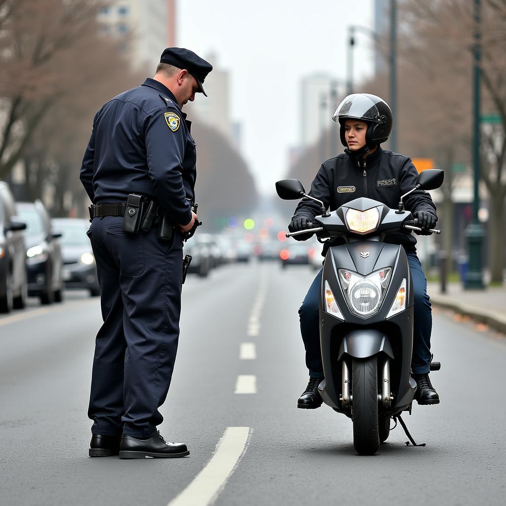 Polizei kontrolliert Rollerfahrer auf Geschwindigkeit