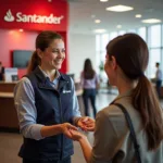 Kundenberatung in einer Santander Bank Filiale