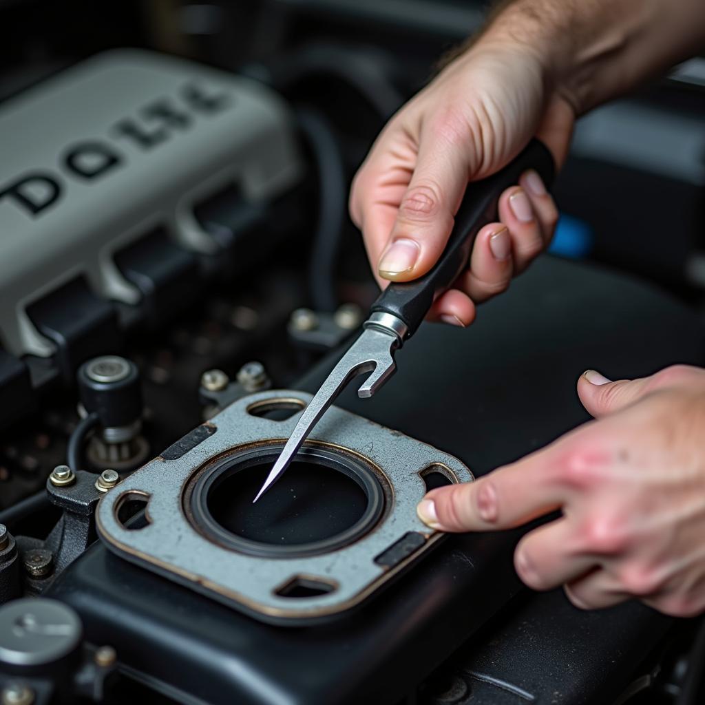 Scharfe Messer in der Autoreparatur