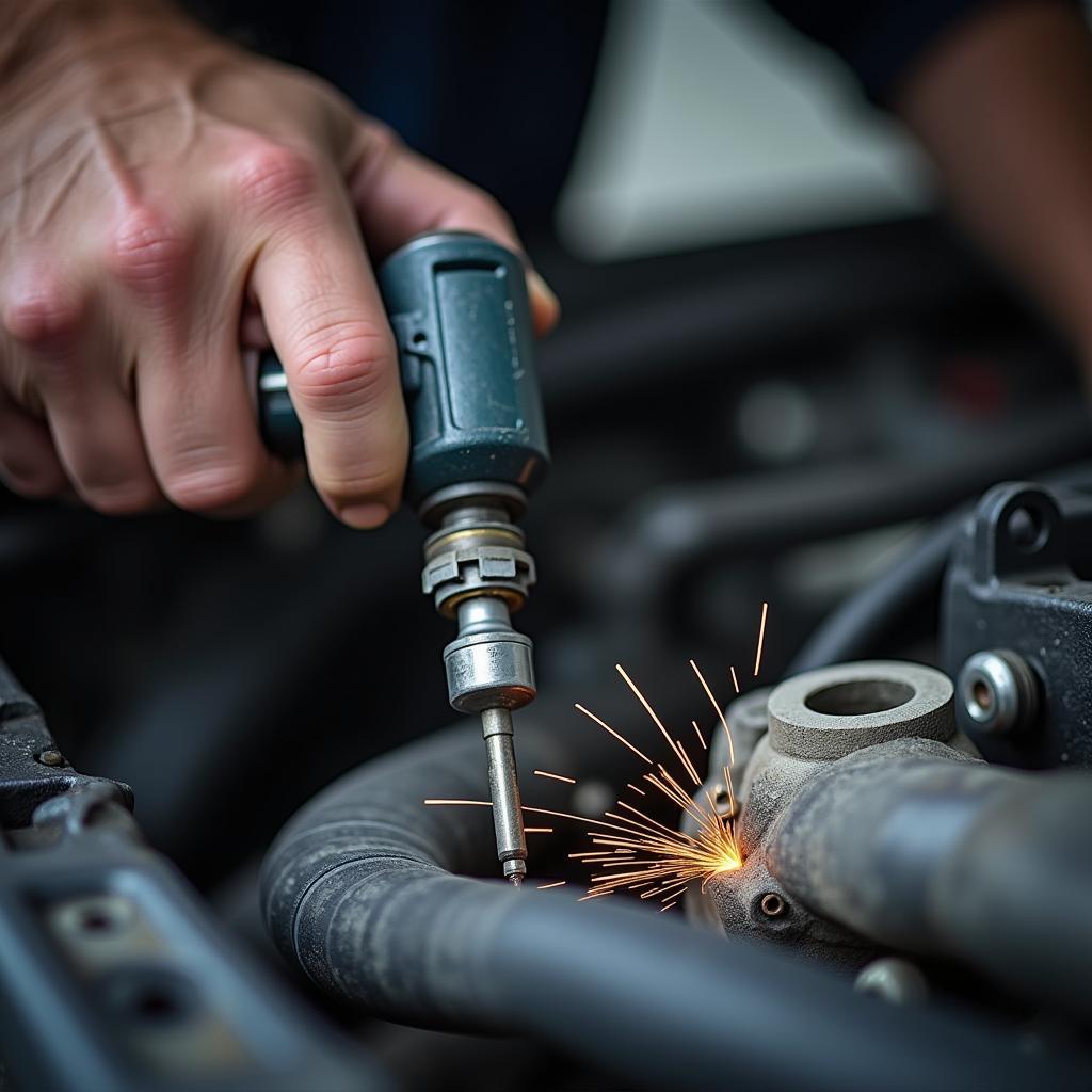 Schleifstift für Metall in der Autoreparatur