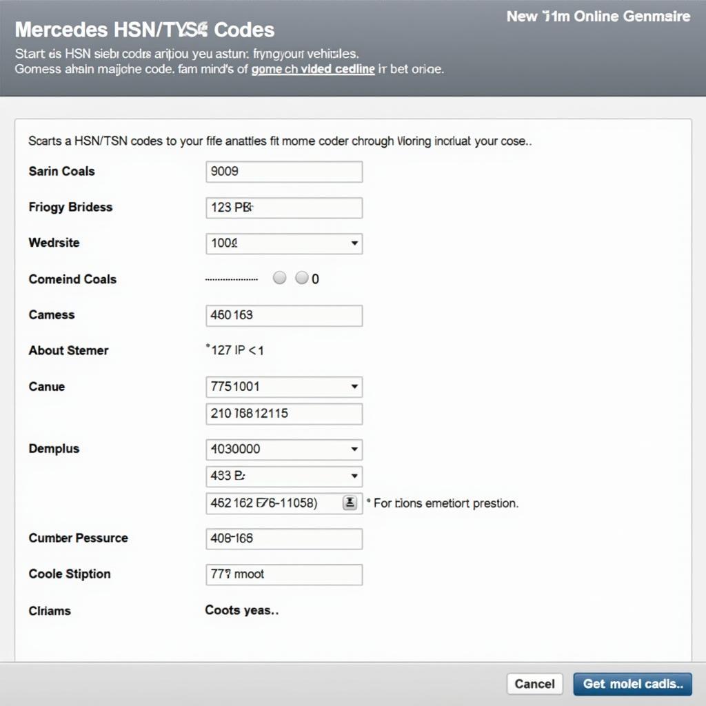 Online-Suche nach der Schlüsselnummer Mercedes