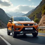 Seat Ateca 4Drive auf Asphaltstrasse