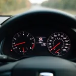 Seat Ibiza 1.0 TSI Tachometer - Anzeige der Geschwindigkeit und Drehzahl während der Fahrt.