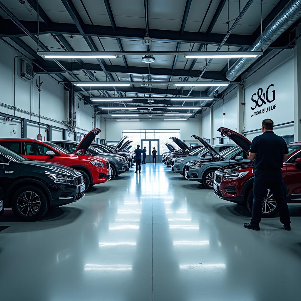 Moderne Werkstatt der S&G Automobil AG Karlsruhe