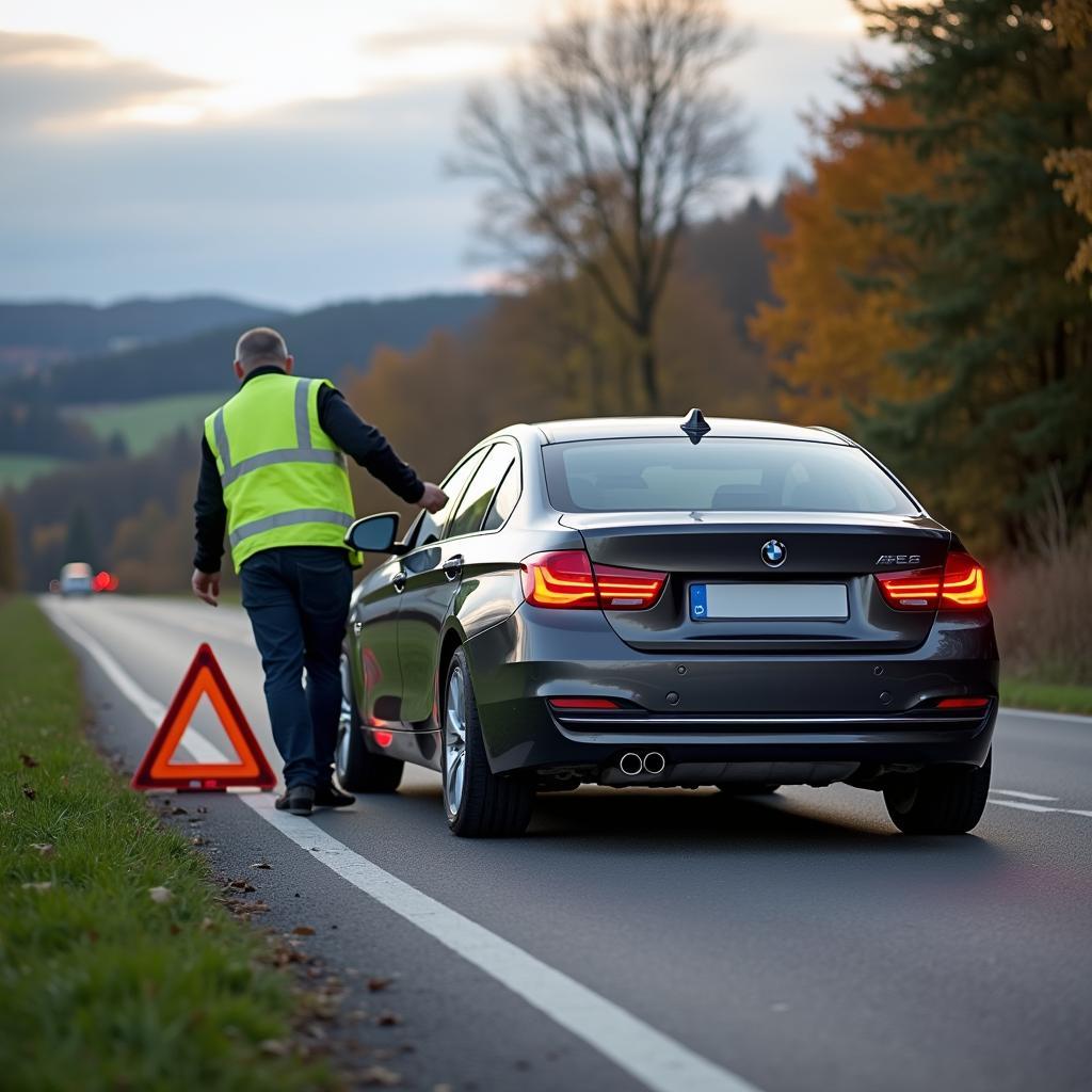 Sicherung der Unfallstelle in Bad Herrenalb