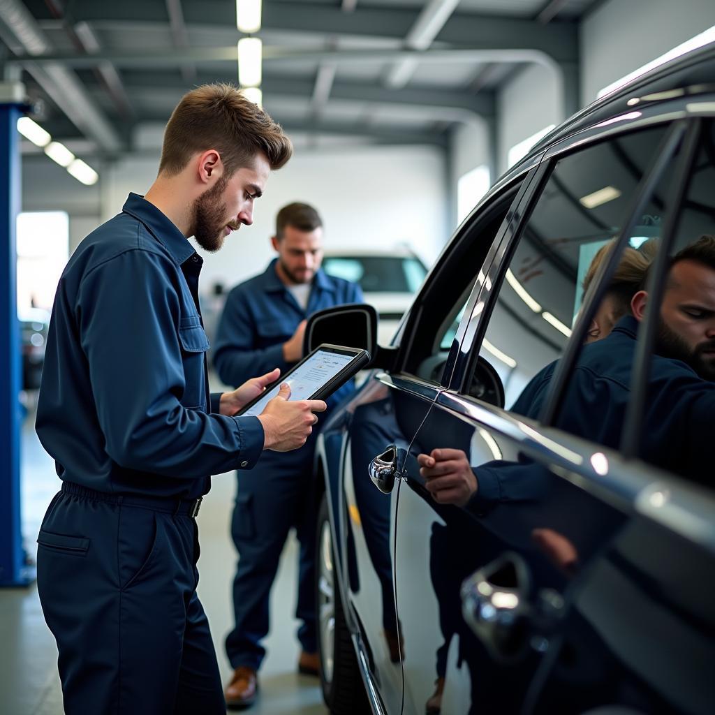 Simon Motors Kfz-Werkstatt Team bei der Arbeit