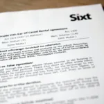 Ausgedruckter Sixt Mietvertrag: Wichtig für die Abholung Ihres Mietwagens.